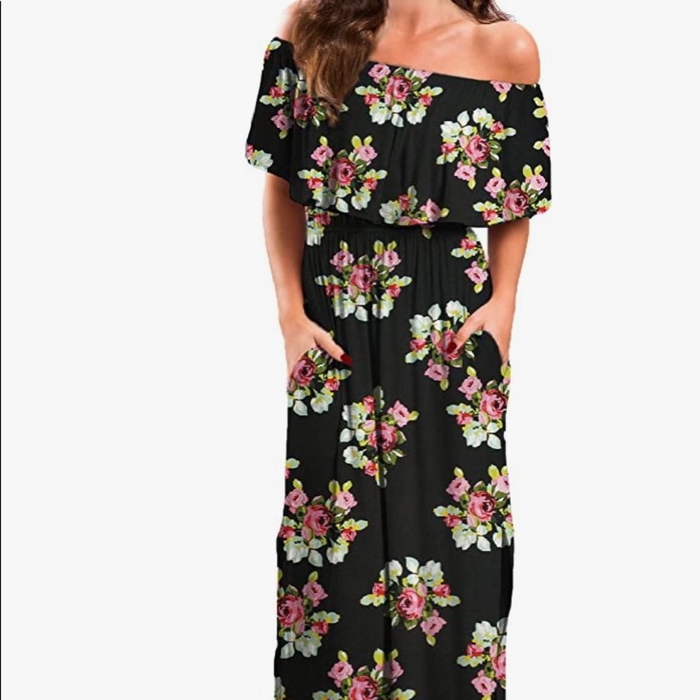Off the shoulder floral maxi dress